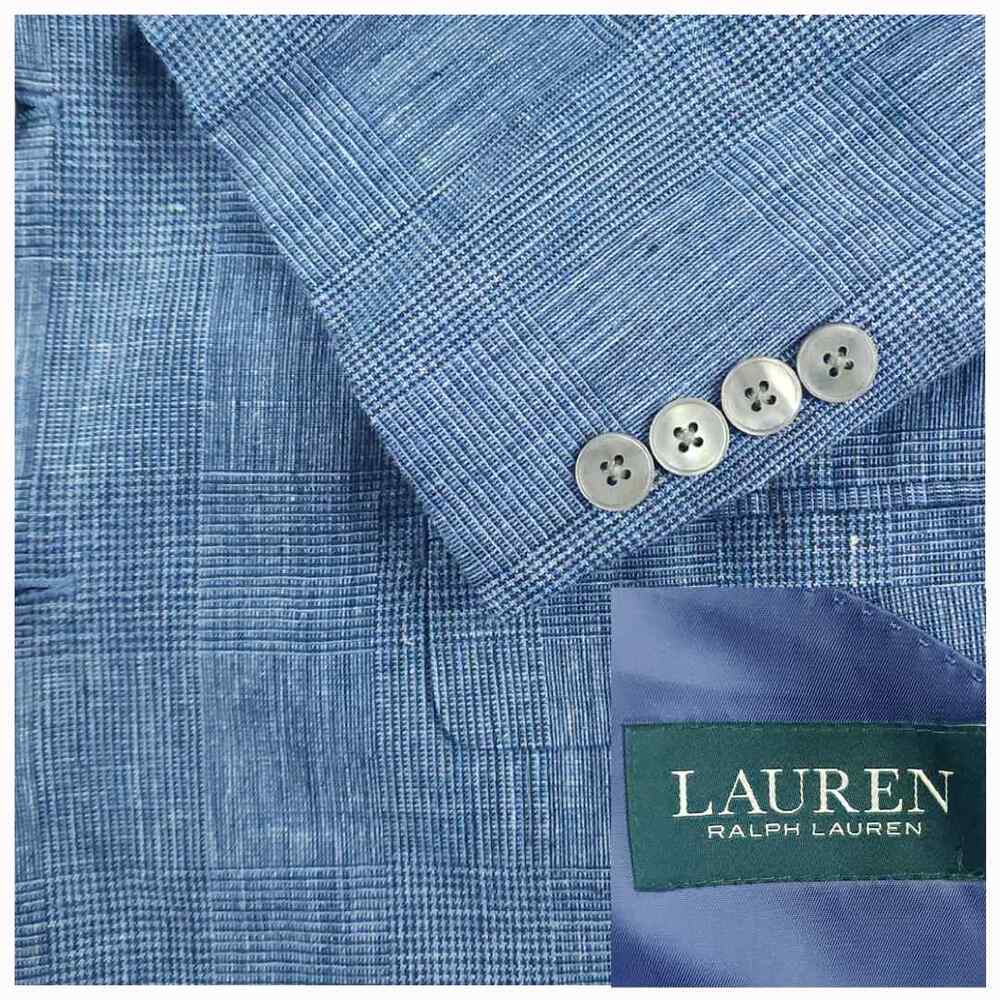 Lauren Ralph Lauren Blazer Sport Coat Men 42S Classic Fit Linen Glen Check Plaid